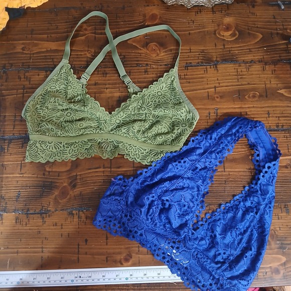 Auden Other - M Lace Bralette Set Halter criss cross back boho hippie festival indie sleaze
